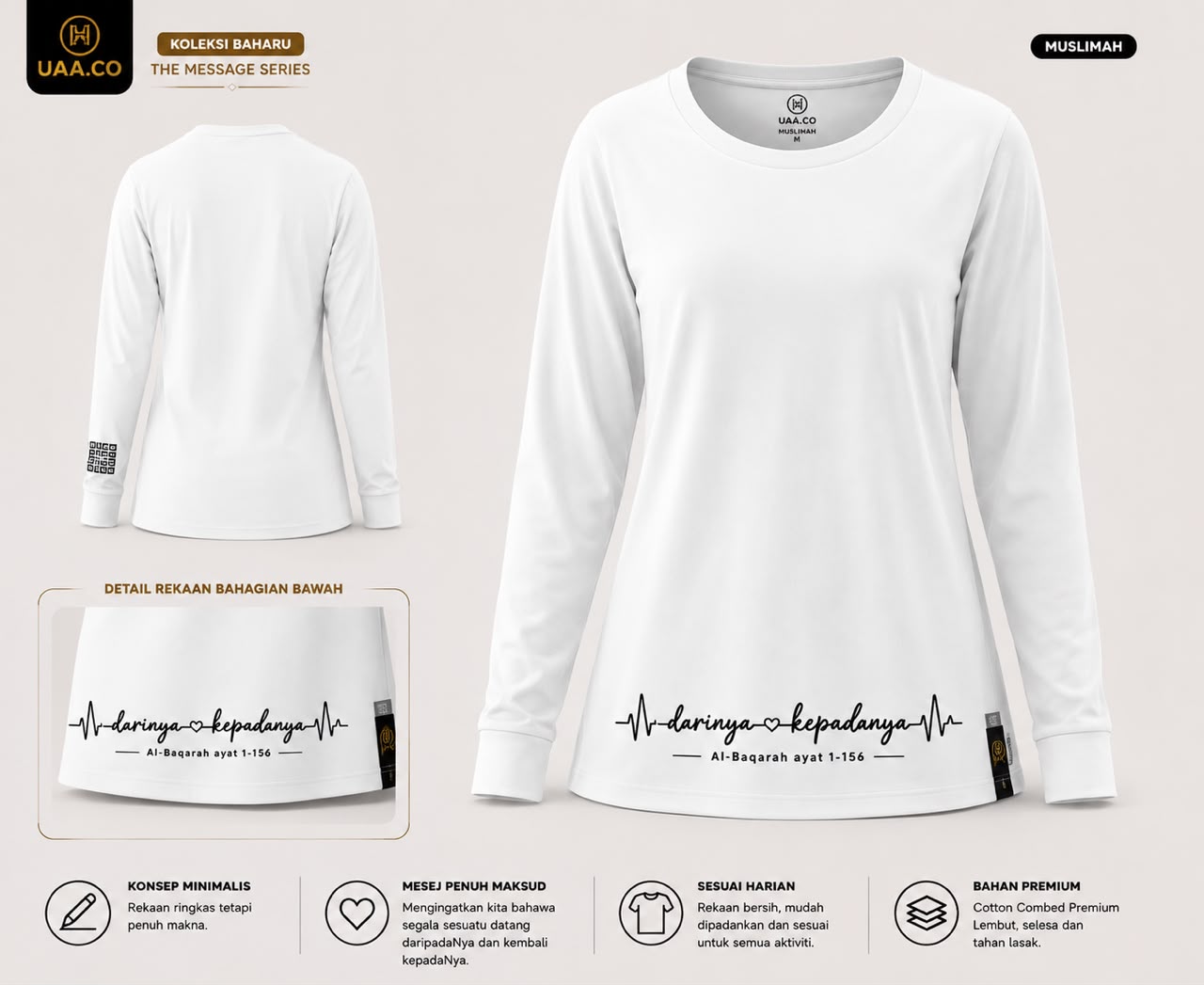 T-Shirt Muslimah – DaripadaNya, KepadaNya